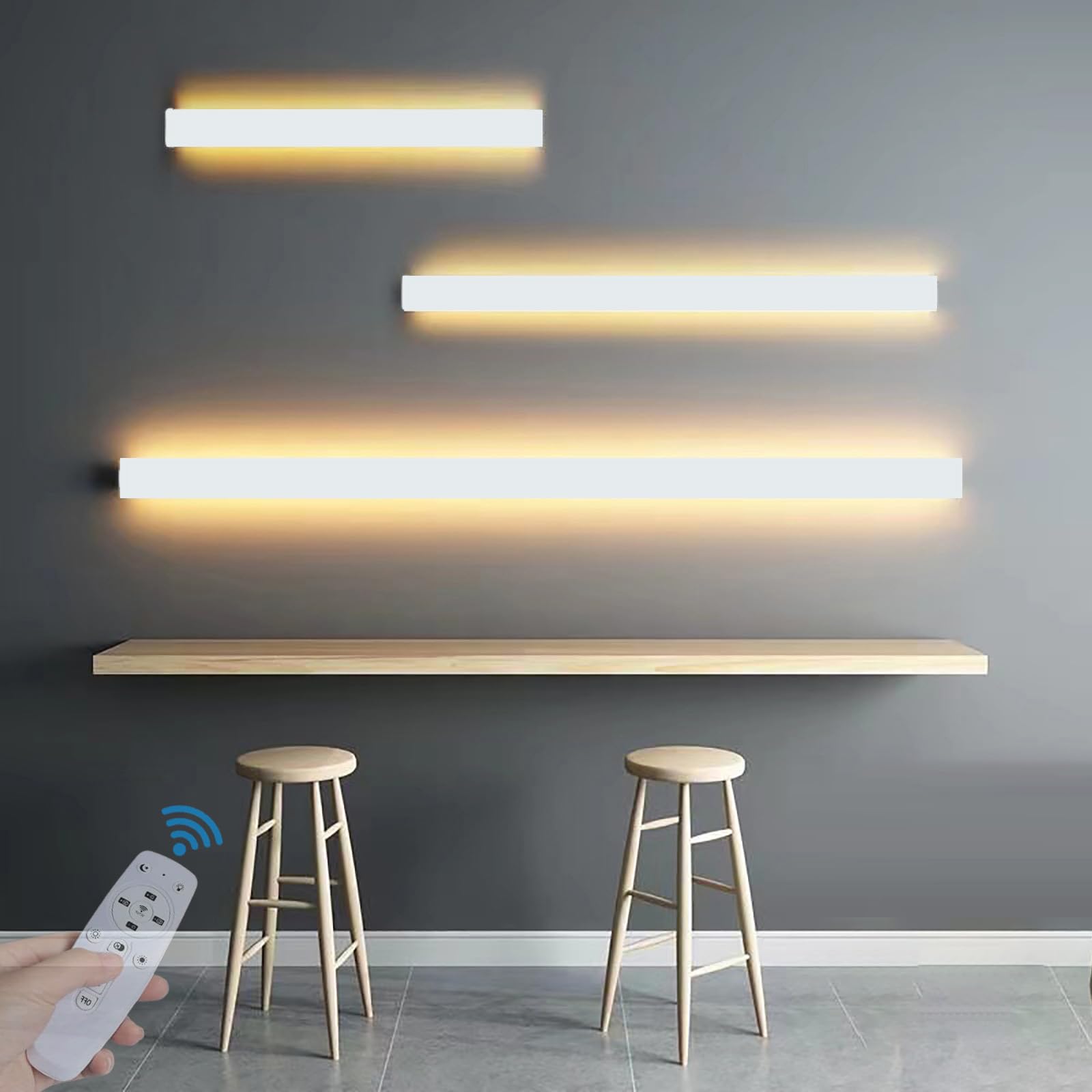 Aplique de pared LED interior blanco de 80cm sin deslumbramiento 8