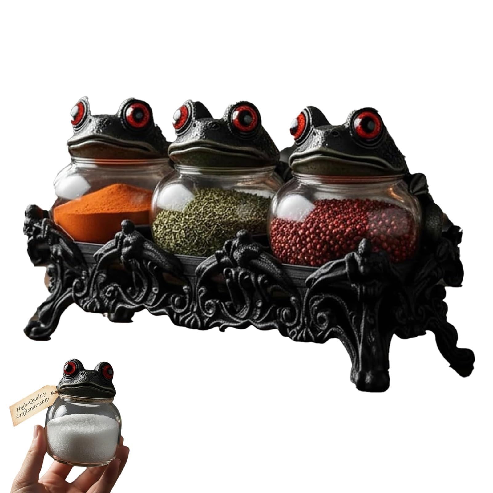 Amazon.com: usofrint Witchy Frog Apothecary Spice Jars, Vintage