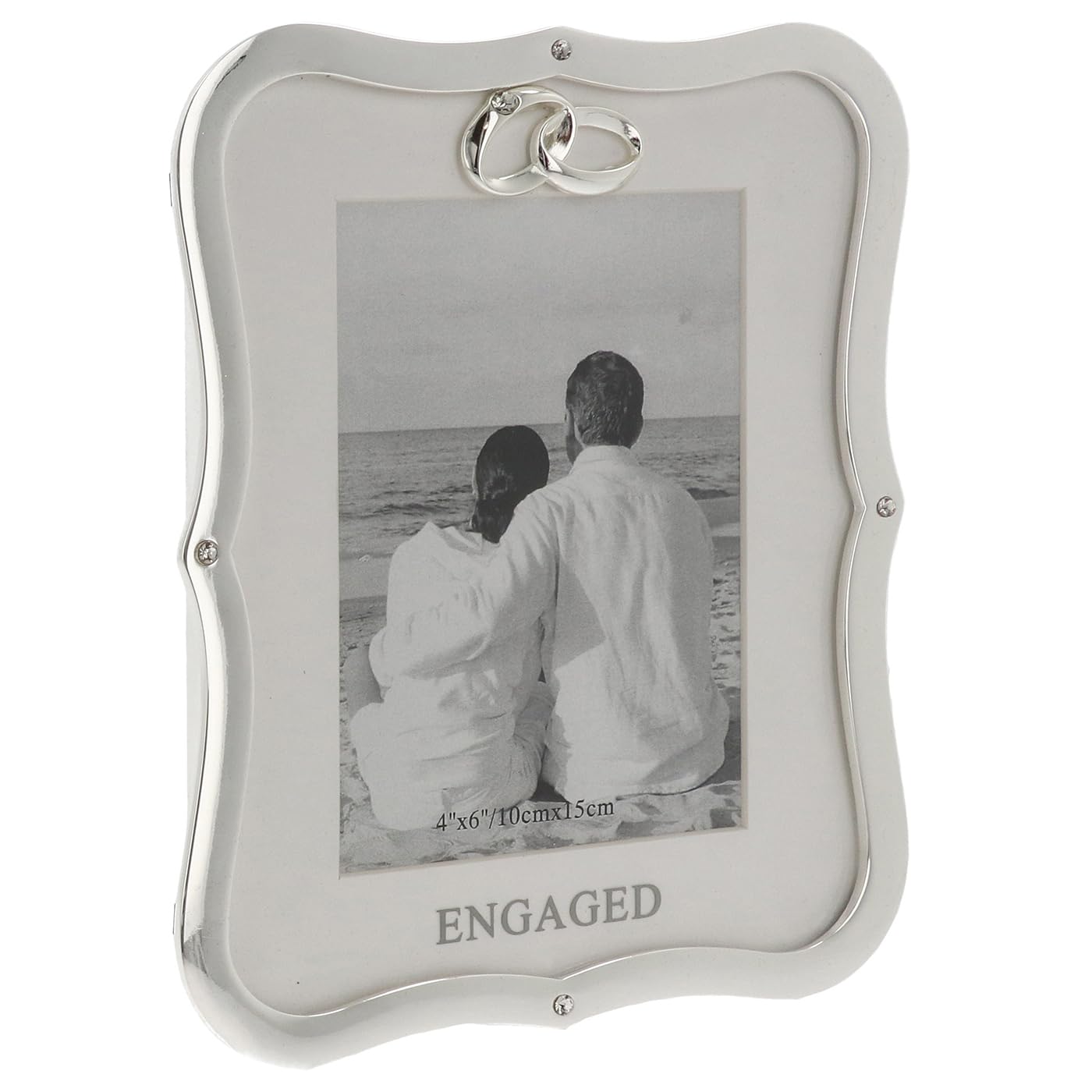 Shudehill Giftware Wedding Celebration Frame - Engaged, Wedding or Mr & Mrs 6x4 inch Silver Photo Frame (Engaged)