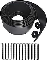 Vista 8 de Kit de bordes de paisaje, bordes de jardín de plástico de 20 pies con 25 estacas, bordes de césped de 4.5 pulgadas de alto para patio, césped, borde