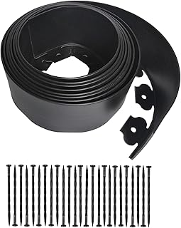 Landscape Edging Kit,20FT Plastic Garden Edging with 25 Stakes,4.5 Inch Tall Lawn Edging for Yard...