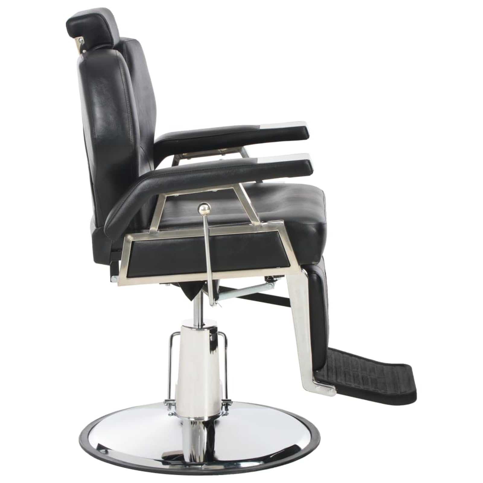 Friseurstuhl Schwarz Metall Kunstleder 360° Drehbar - für Salons und Spas Model110167