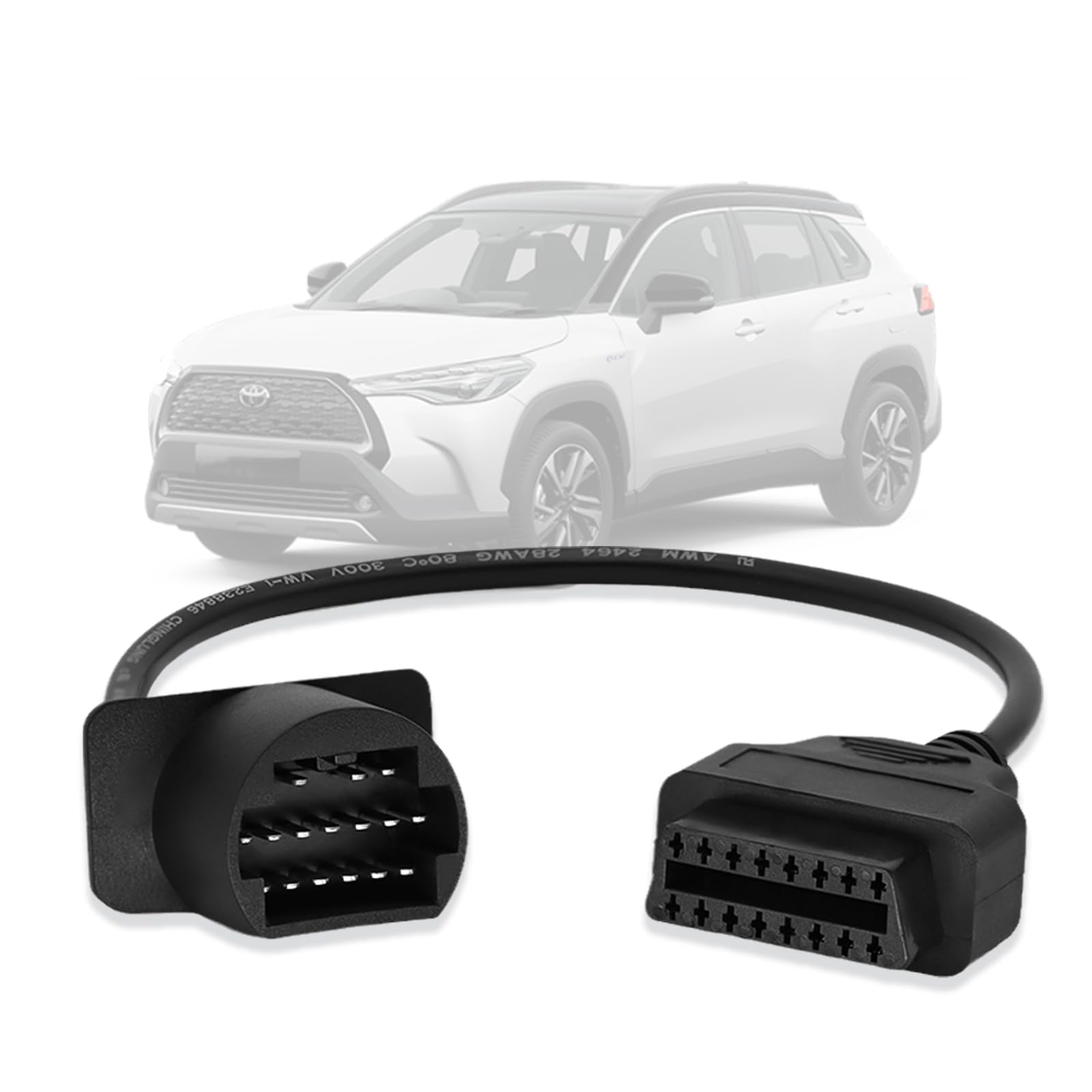 Photo 1 of VZG OBD2 Adapter for Toyota 17 Pin OBD1 to 16 Pin OBD2 Diagnostic Cable, Compatible with Toyota Vehicles 17pin Connector, Work with ELM327 OBD2 Diagnostic Scanner Tool and Code Reader