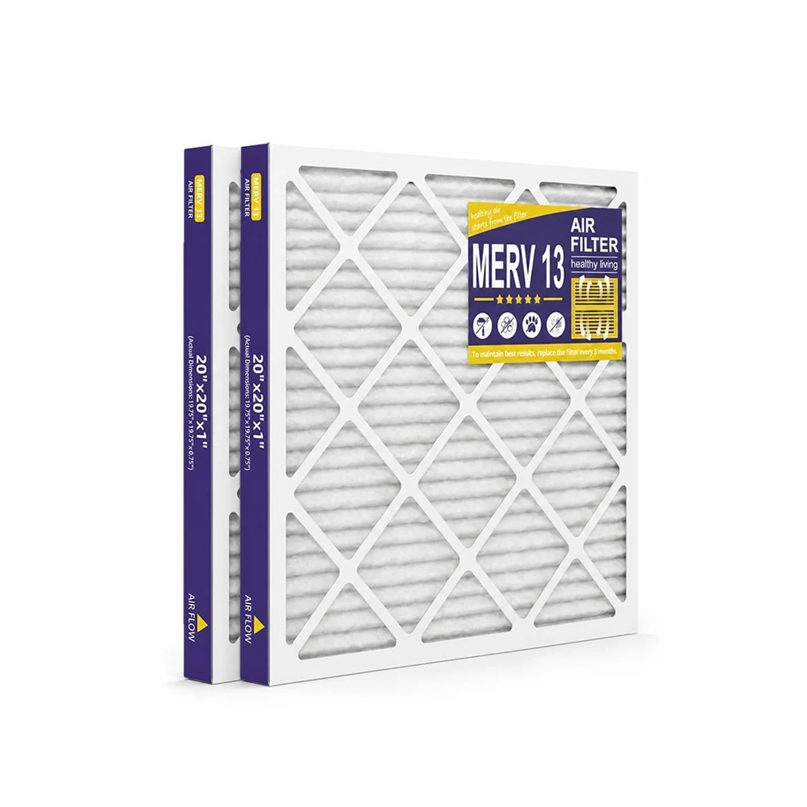 HIZON Air Filter 19.75x19.75x0.75, MERV 13 AC Furnace Filter,