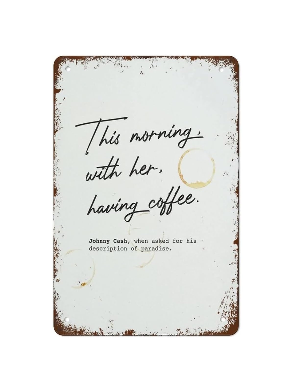 NWPNLXEA Vintage Morning Coffee Metal Tin Sign Retro Wall-Art for Kitchen Bar Cafe Pub Decor Humorous Quote Sign Gift for Friend Coworker (8 X 12 inch)