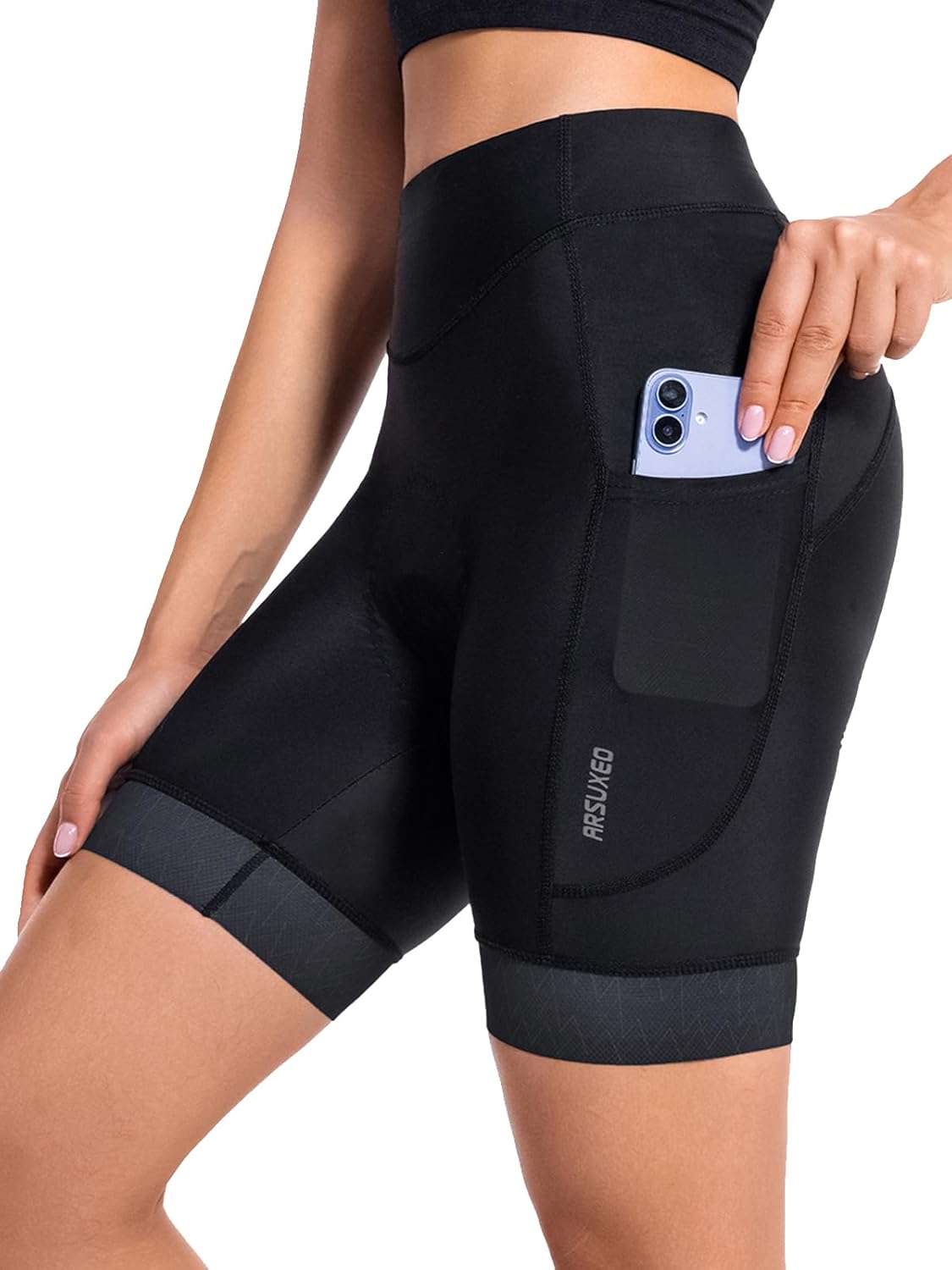 ARSUXEO Premium 4D gewatteerde fietsbroek voor dames, fietsbroek met 3