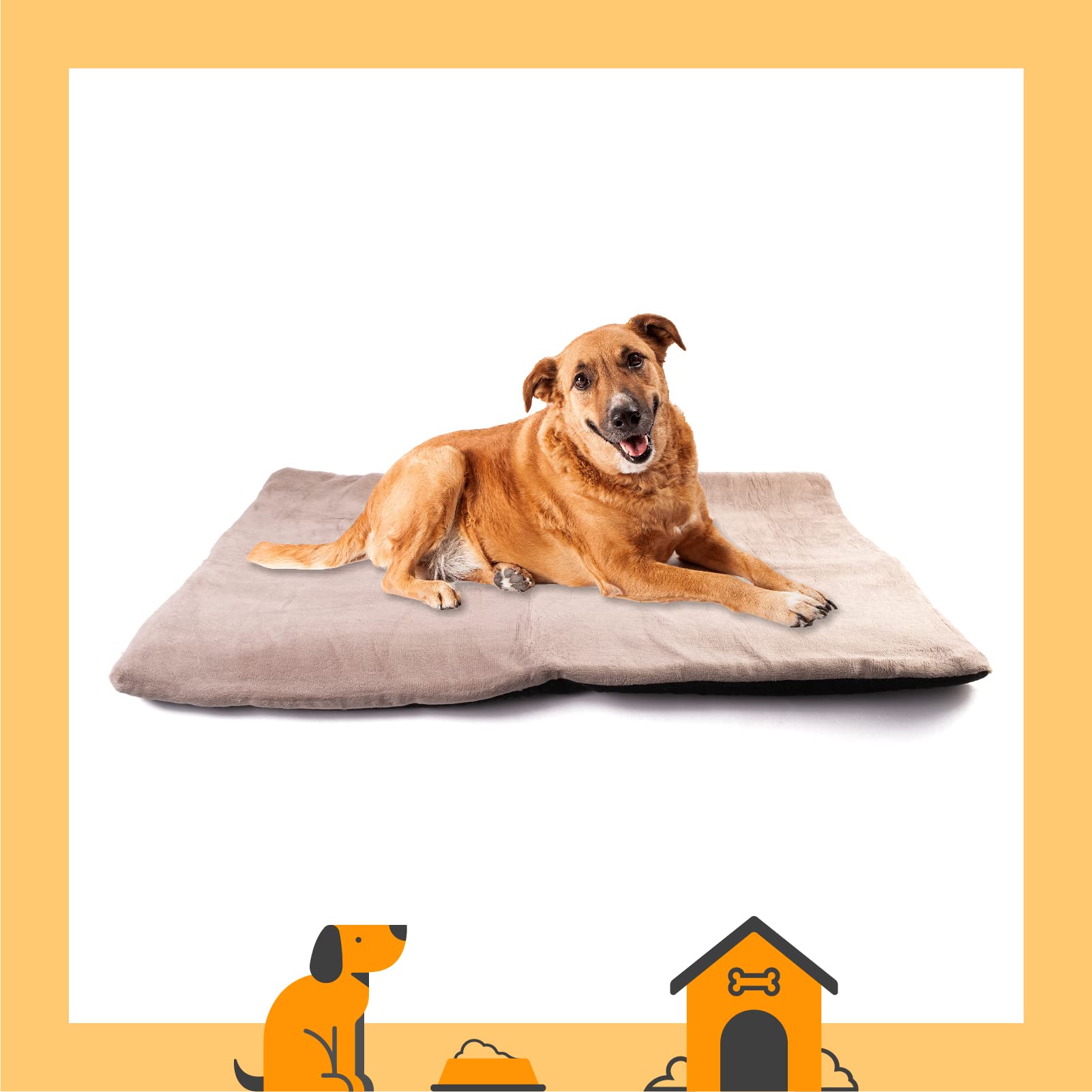 vitazoo Tappeto per Cane Grande - 100 x 70 cm - Tappetino Isolante per Cane Termico e Antiscivolo - Coperta per Cani da Esterno Calda Ideale per Viaggio - Grigio