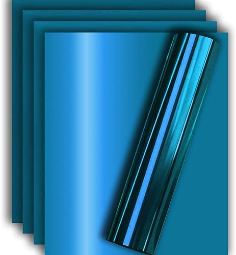 Vinilo de transferencia de calor Aqua Foil HTV para playera 12" X 10" (Paquete de 5), fácil de desmalezar, tamaño garantizado