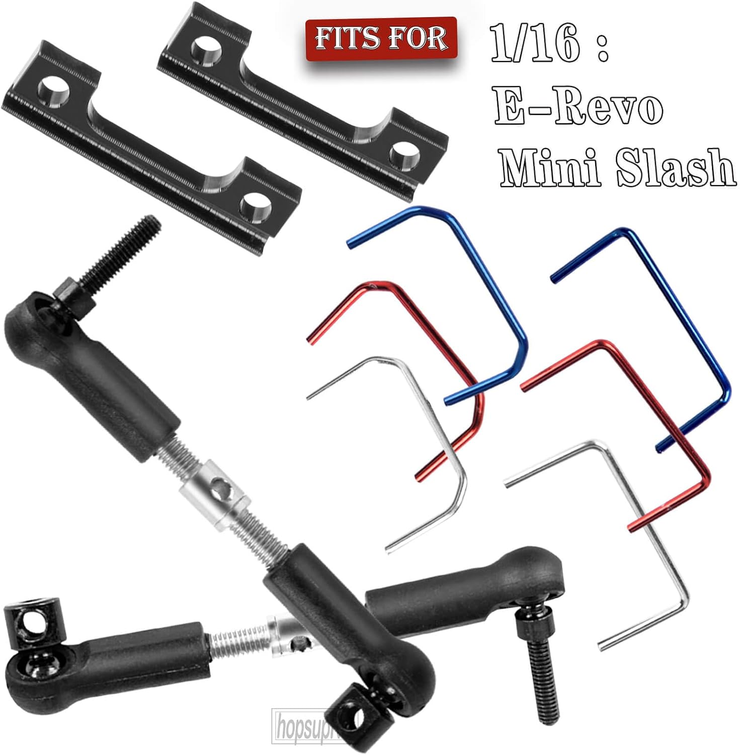 RC Aluminum Front and Rear Sway Bar Kit Upgrades Part for 1/16 E-Revo/Mini Slash RC Car,Alloy Front and Rear Sway Bar Kit Anti-Roll Bar Wide Sway Bar Hops Up