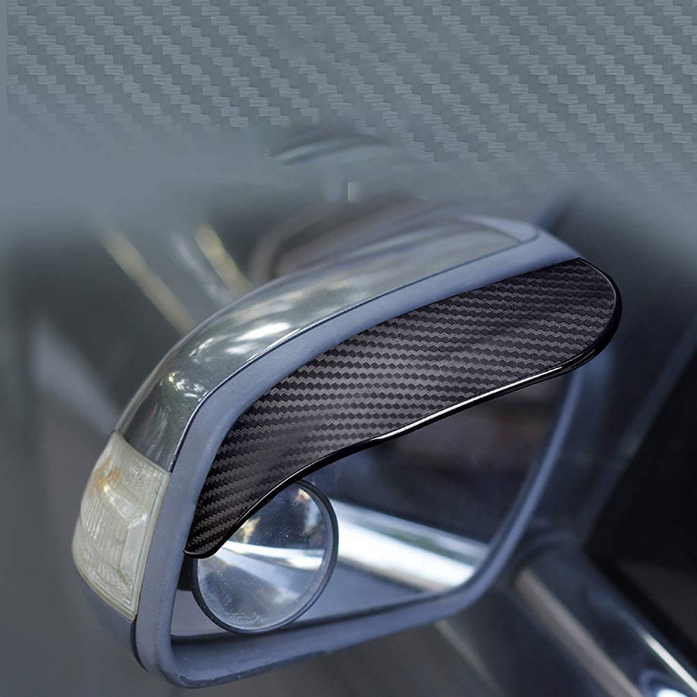Glaceon Mirror Rain Visor, Rear View Mirror Rain Eyebrows Smoke Guard Rear View Side Mirror Rain Eyebrow Cover for Most Car Truck SUV, Black(Pair 1)