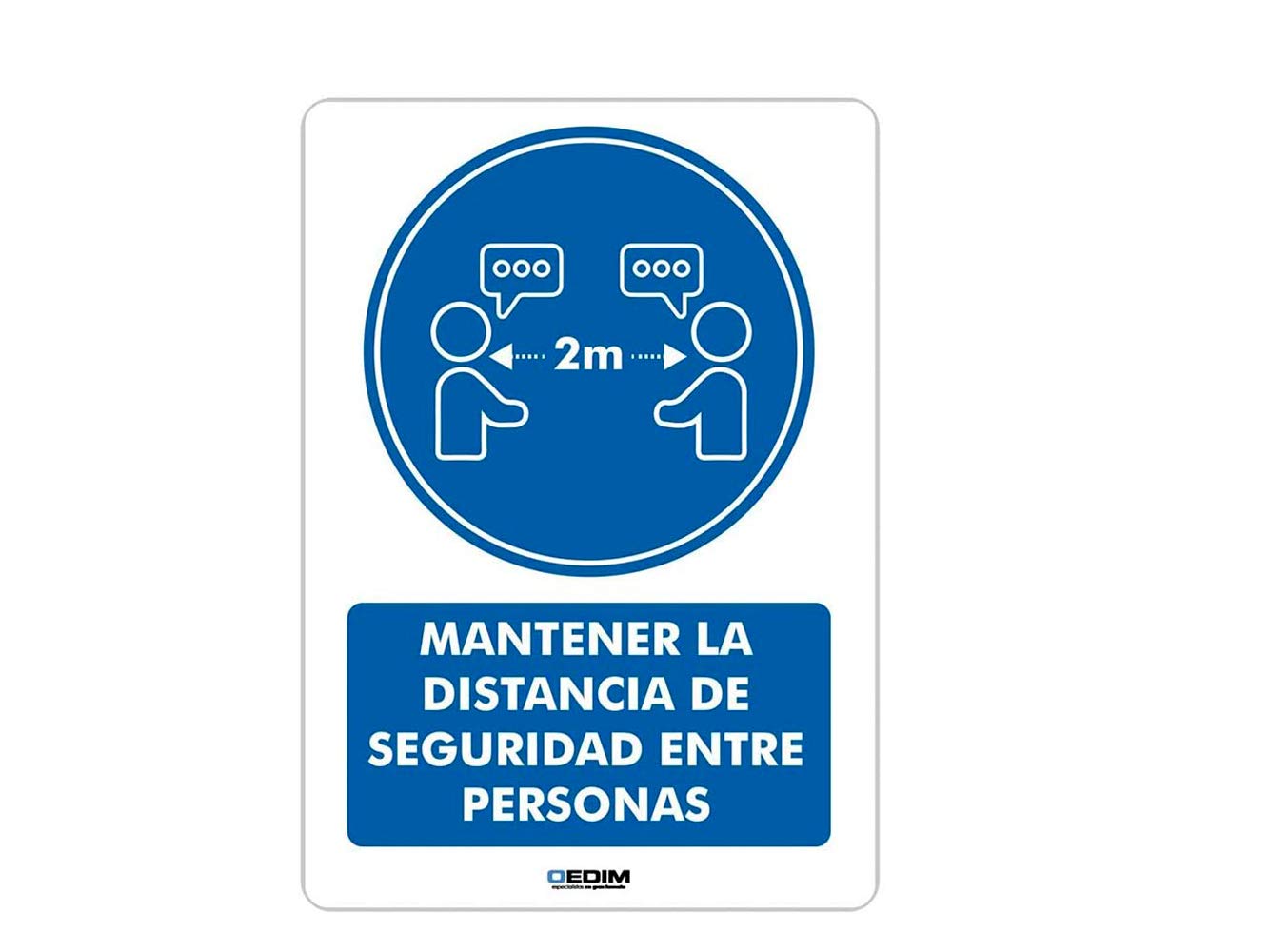 Pack 5 Señales de Medidas de Higiene y Seguridad | Mantener Distancia de Seguridad | Medida 14,85x21cm | Señaletica en Material Aluminio Blanco Resistente de 3mm