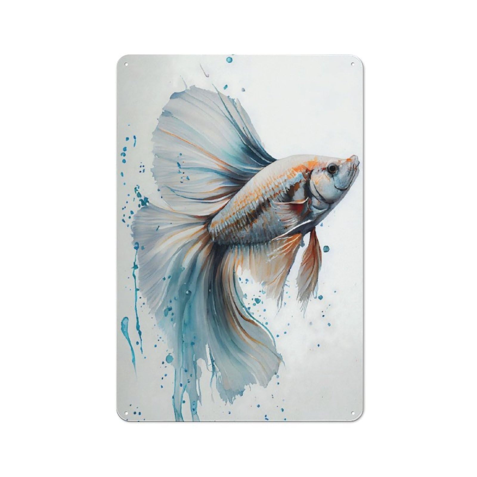 Betta Fish Cottage Metal Wall Decor 30x20cm, Shed Metal Sign for Conservatory, Home Bar Or Utility Room