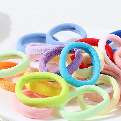 Miniatura 5 de HASINA 100 ligas gruesas sin costuras para el cabello, accesorios para el cabello sin daños para cabello grueso y rizado (color primavera)