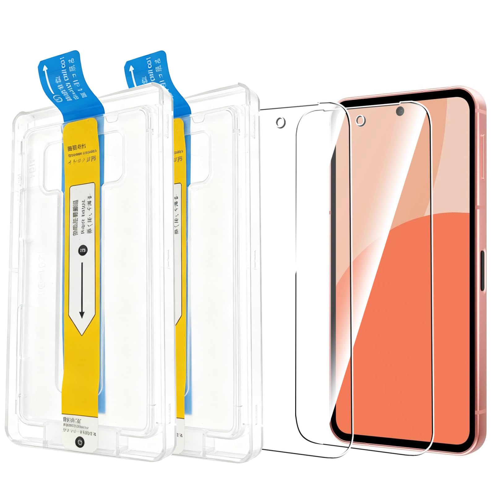 Sotarino「画期的なガイド枠」AQUOS Sense 10 / 9 対応 ガラスフィルム (2枚) 簡単貼り付け 自動吸着 気泡防止 硬度9H 耐衝撃 強化ガラス AQUOS Sense10 保護フィルム SH-53F 用