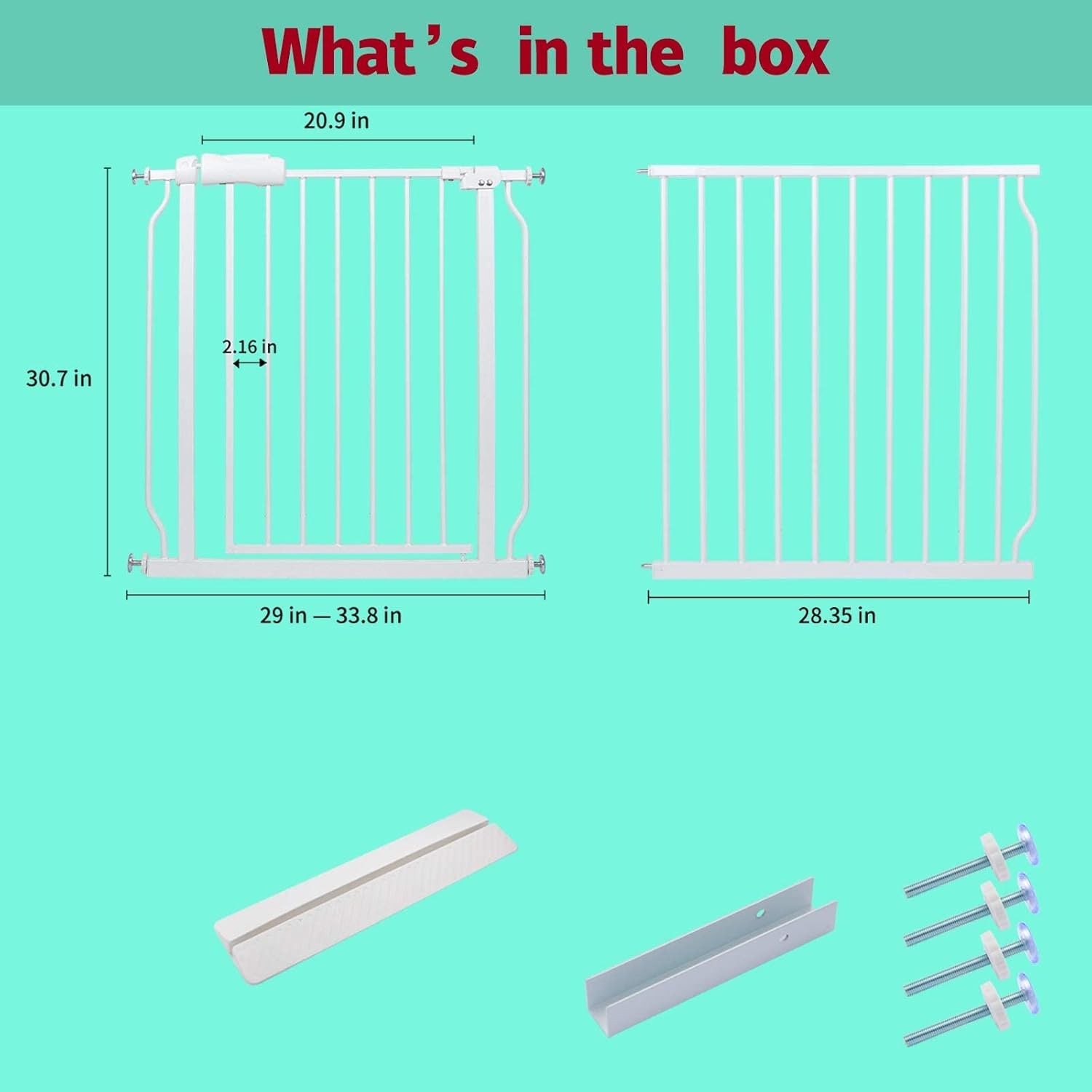 Exclusive Discount 🔥 HOOOEN Extra Wide Baby Gate Extra Tall Dog Gate for Stairs Doorways White Metal Tension Child Pet Safety Gates with Pressure Mount 57.5-62 Inch