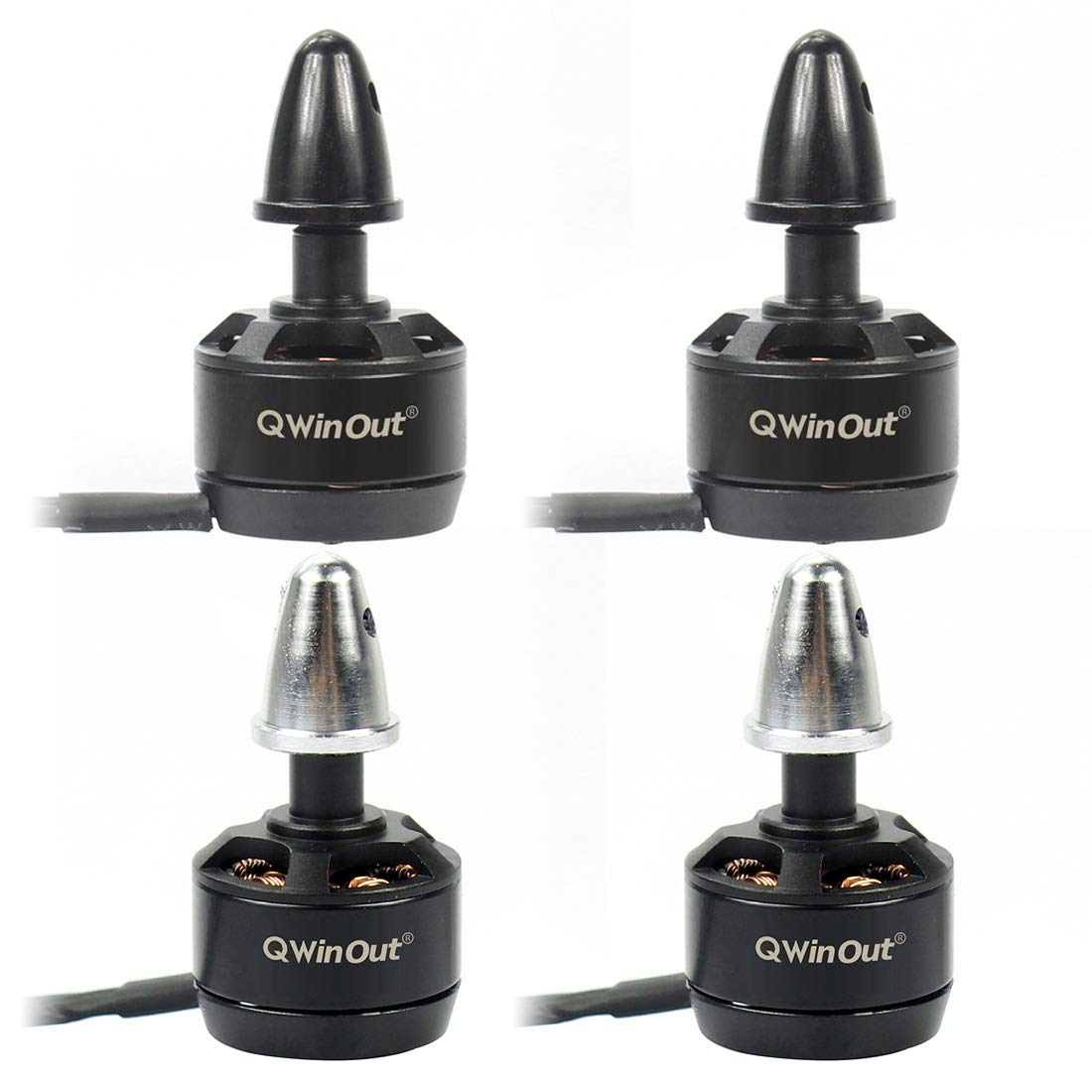 QWinOut 1306 3100KV CW CCW Brushless Motor for 12A / 16A / 20A ESC DIY Drone Kit RC Multicopter (2 Pcs CW + 2 Pcs CCW)
