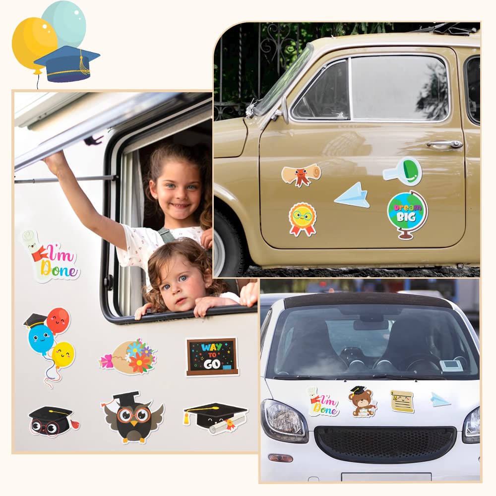 Snapklik.com : 20Pcs Graduation Car Magnet Decors Cute Class Of 2024 ...