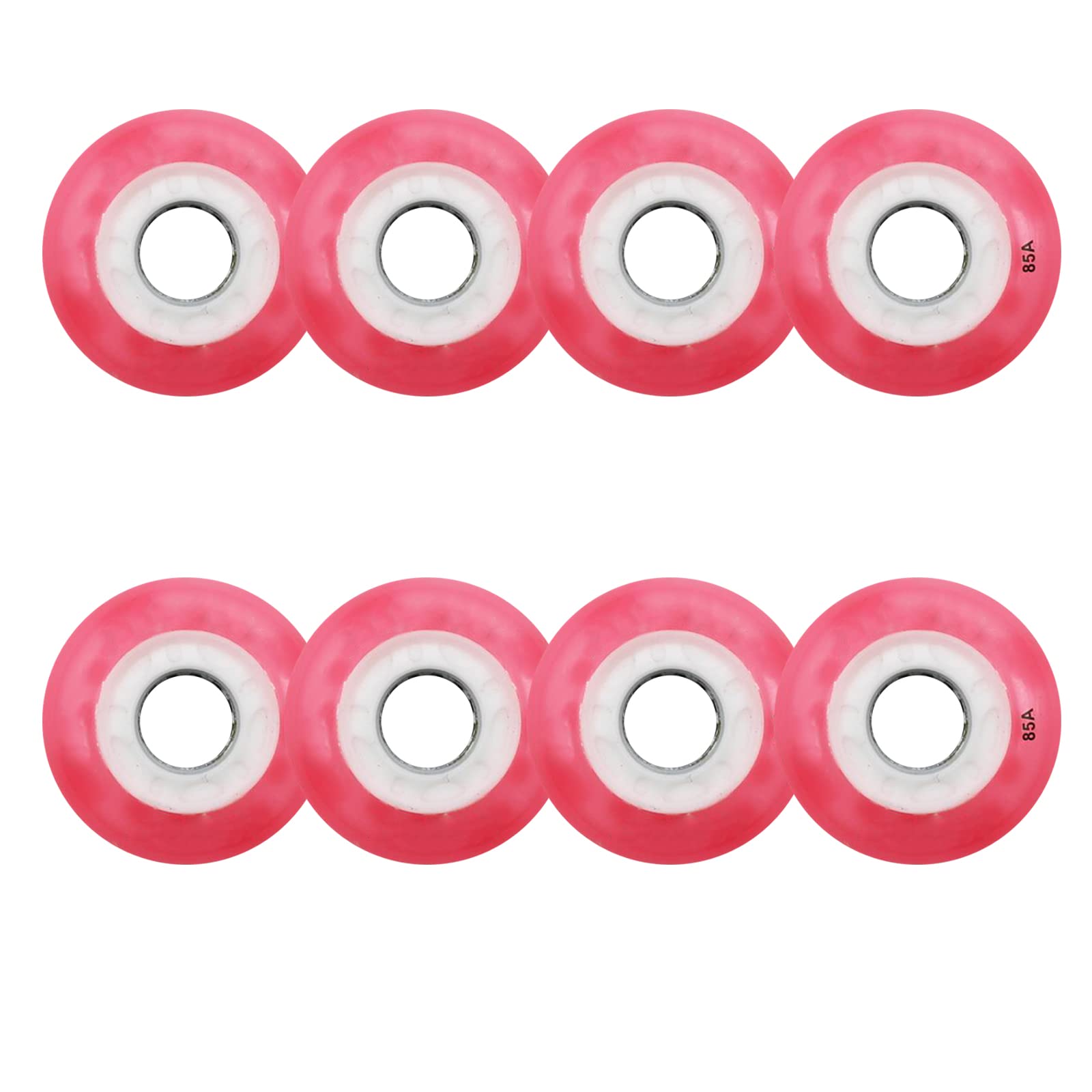 Genérico Ruedas de Repuesto para Patines en Línea Exterior Interior Ruedas Led Iluminadas de 85 A (62 mm, 64 mm, 68 mm Y 70 mm) para Cualquier Producto (Paquete de 8)