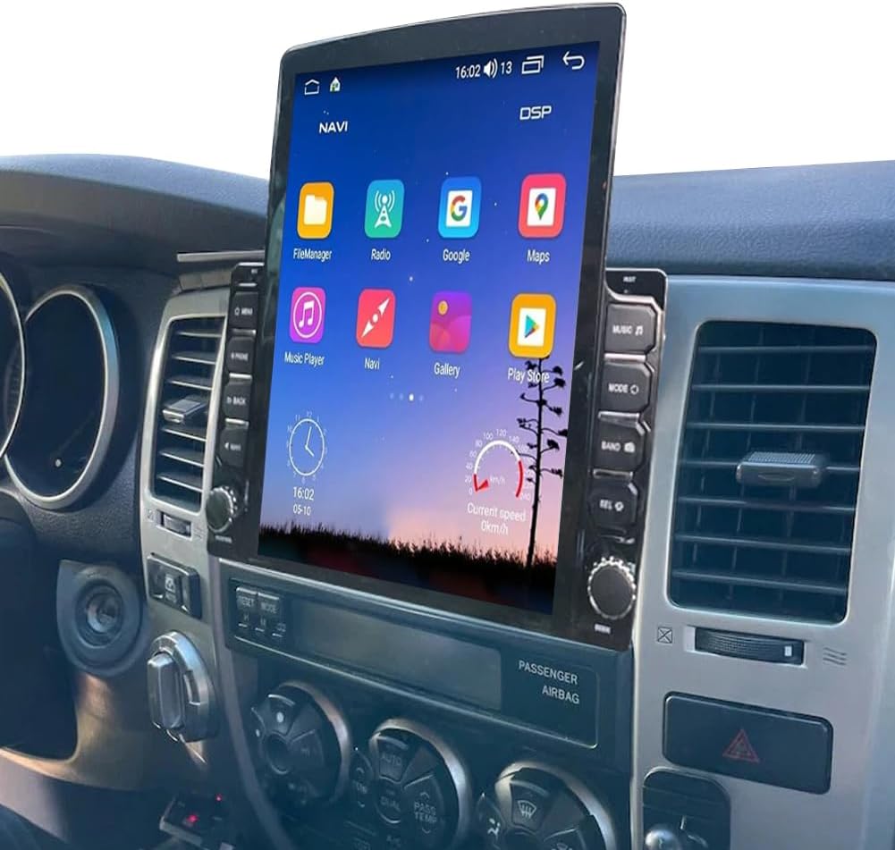 9.7 inch Car Stereo for Toyota 4Runner 2003-2009 Radio Upgrade Android 14 Vertical Touch Screen Car Radio for Toyota 4 Runner Head Unit Backup Camera with Wireless Carplay GPS Navi Bluetooth FM RDS
