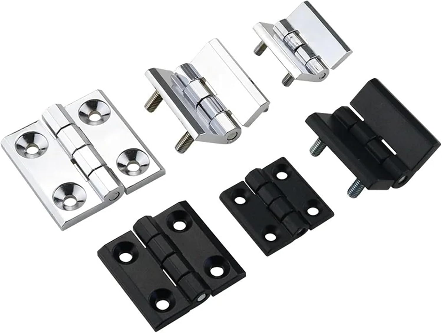 Zinc Alloy Square Door Hinge with Countersunk Head Screw Industrial Electrical Machinery Equipment Network Box Cabinet Hinge 1Pcs(40x40 Glossy)