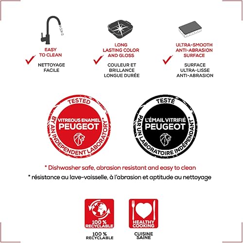 Miniatura 5 de Peugeot Appolia, fuente rectangular para hornear de 12.6 in, interior de 10.2 x 7.9 x 2.6 pulgadas, color crudo