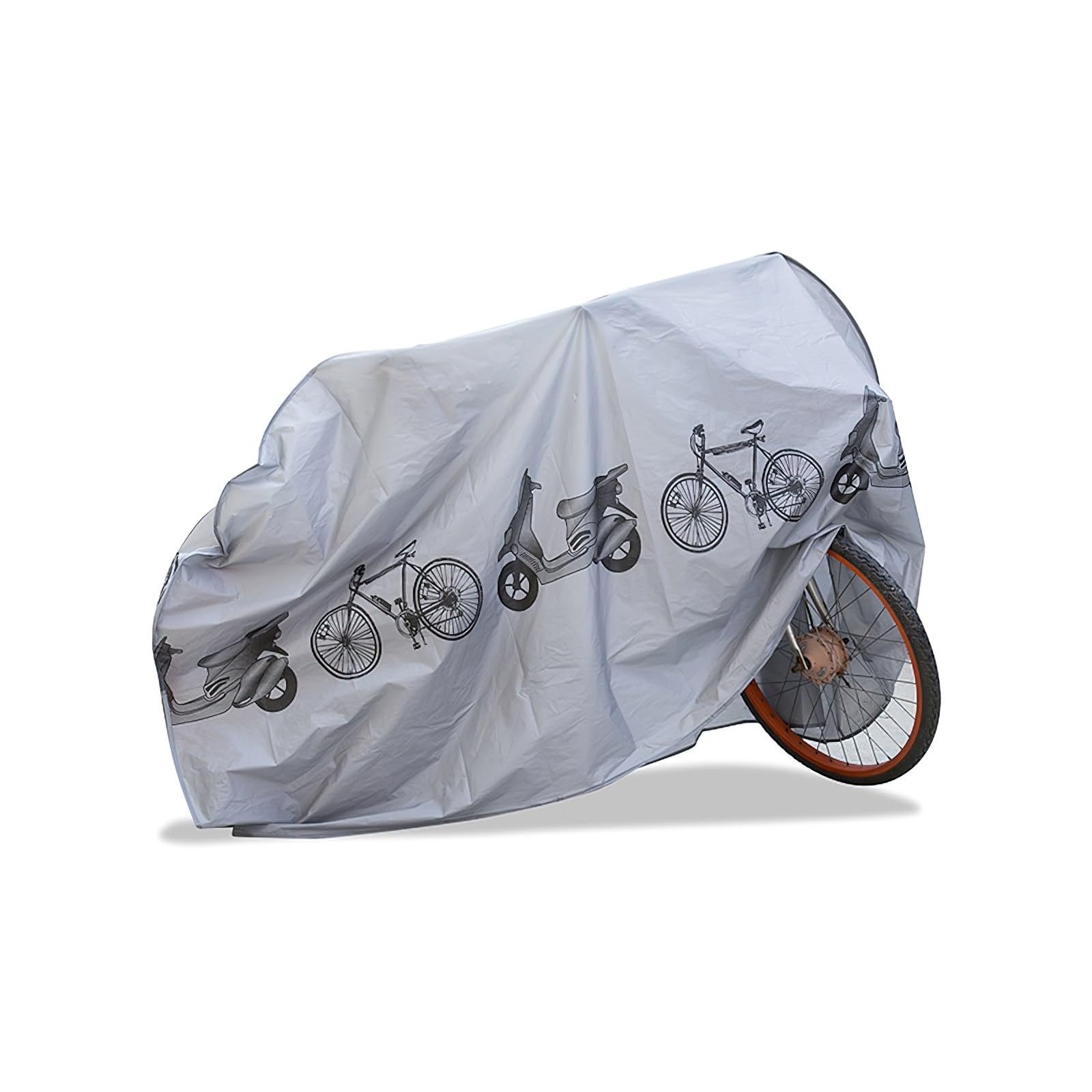 Lwxjjer Gray Bike Cover Waterproof Outdoor Bicycle Waterproof Anti-Dust Rain Uv Protection High-Performance Nylon Cycle