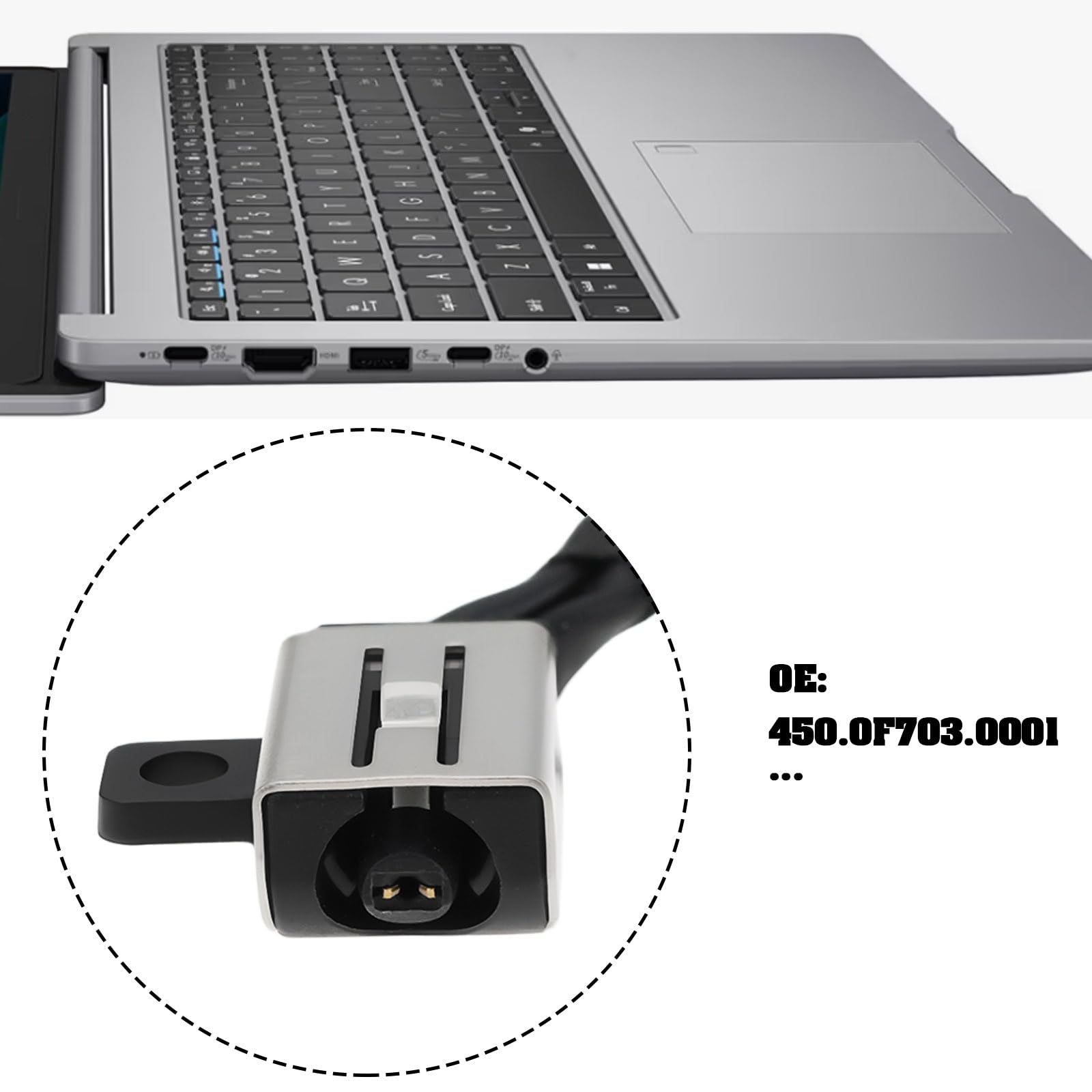 Port ładowania laptopa Złącze DC Jack 450.0F703.0001 Kompatybilne z Dell P88F001 K0XF2 0K0XF2 CN-0K0XF2 CN-0K0XF2