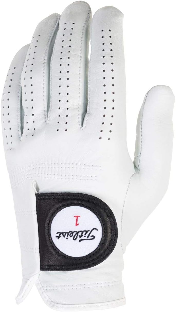Titleist Players Men's Regular Left Pearl Golf Glove - Premium Cabretta Leather for Tour Feel & Precise Fit