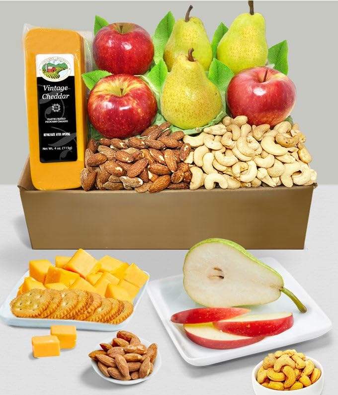 From You Flowers - Classic Fruit, Cheese, & Nut Gift Basket for Birthday, Anniversary, Get Well or Celebration