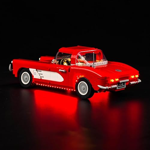 Miniatura 5 de Kit de luces LED para Lego Chevrolet Corvette 1961-10321, 2023, juego de iluminación de control remoto mejorado, accesorios compatibles con Lego