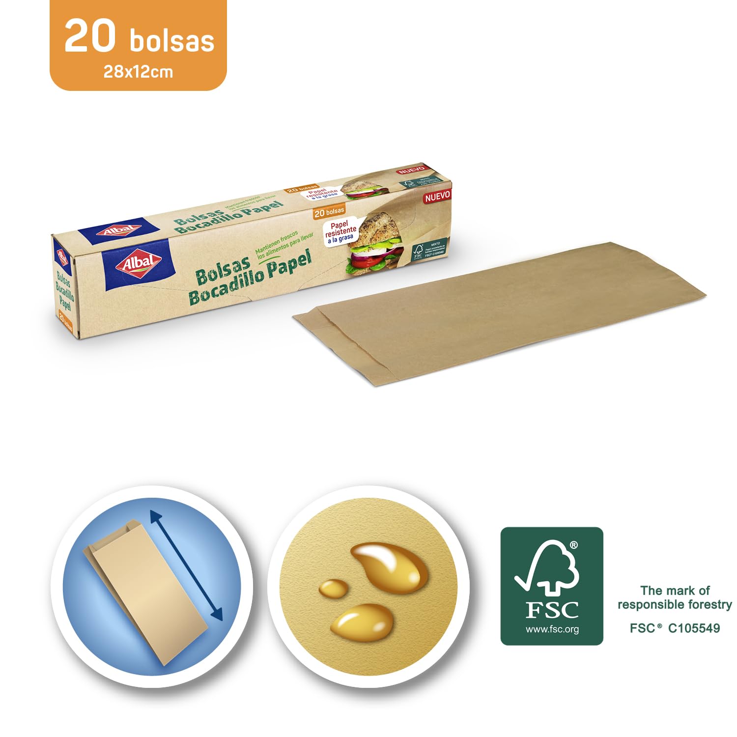 Bolsas de Papel para Bocadillo de Albal®