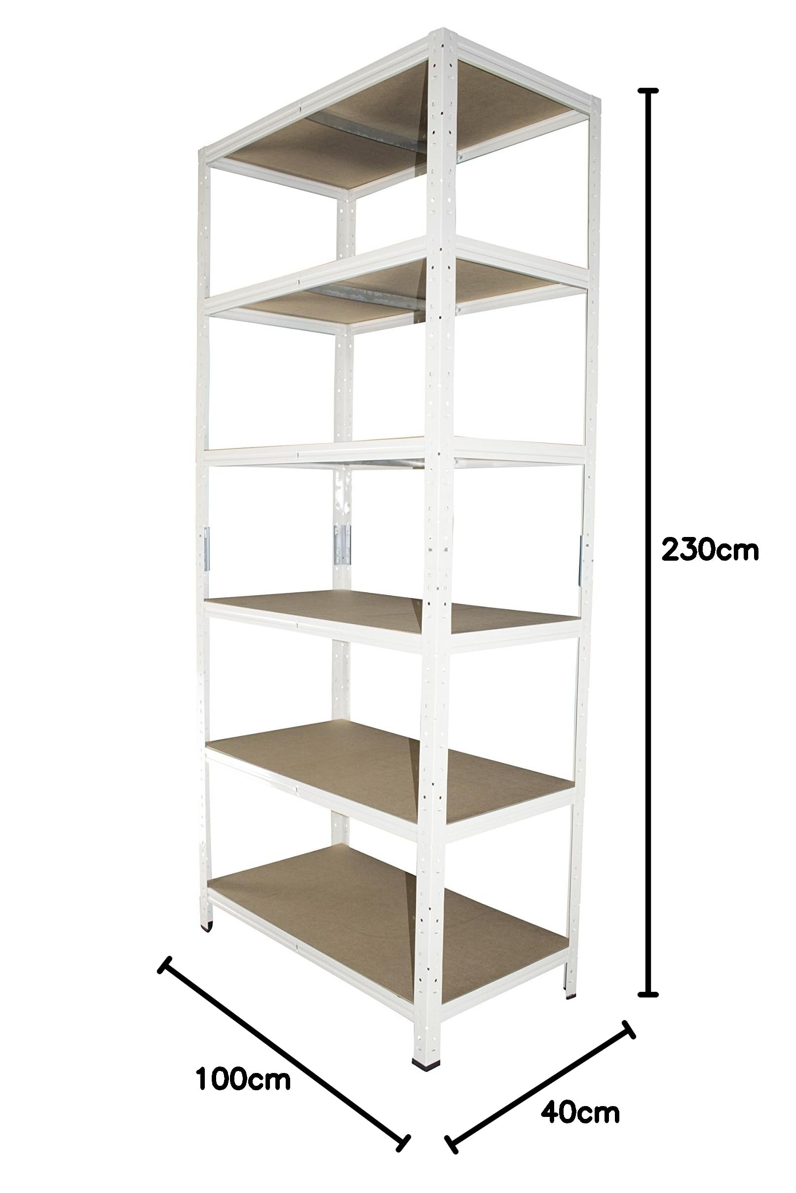 shelfplaza® 230x100x40cm HOME Scaffale metallo per carichi pesanti bianco con 6 ripiani con 145kg capacità di carico/Scaffali in metallo per garage come scaffali per ripostiglio o officina