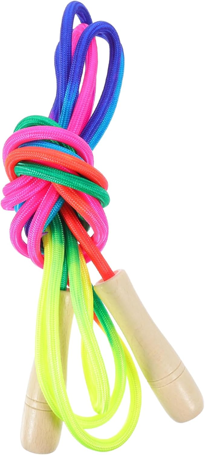Multi Person Jump Rope Rainbow Colored Beech Skipping Rope for Group Fitness Endurance Training Outdoor Sports for Students