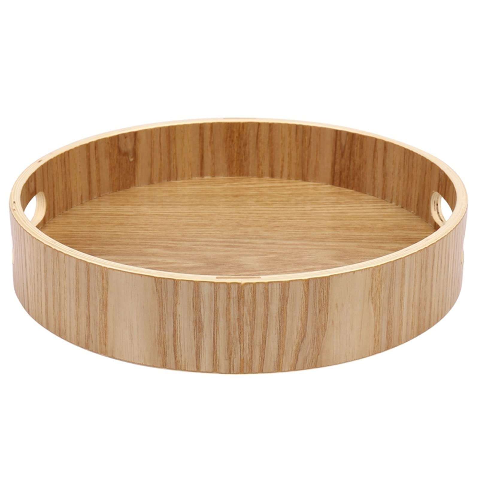 Vassoio for alimenti Vassoio rotondo in legno for vassoi for la cena Tea Bar Colazione Contenitore for alimenti Maniglia Vassoio portaoggetti Vassoi for alimenti