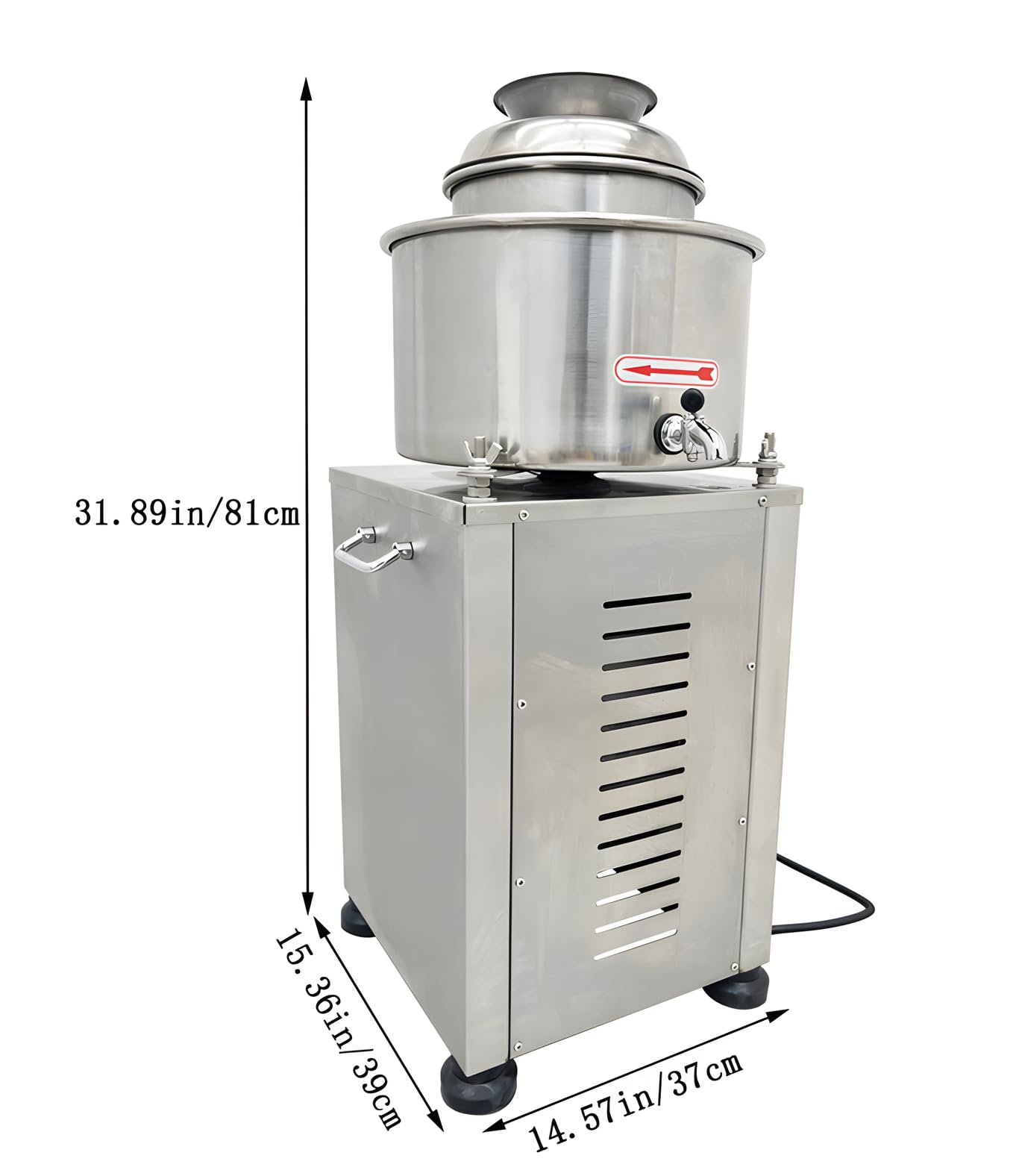Banfluxion 110V 2.2KW Commercial Meatball Beater, Stainless Steel Meat Puree Making Machine, Electric Food Processor, Meat Grinder, with 8.66inch Inner Cylinder Diameter, for Meat or Fish Stuffing