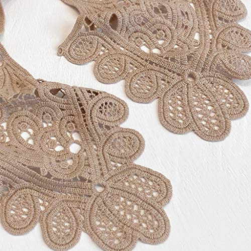 appuivbt Women Hollow Out Crochet Lace Fake Collar Floral Lace False Collar Shawl Faux Pearls Button Short Poncho Capelet2