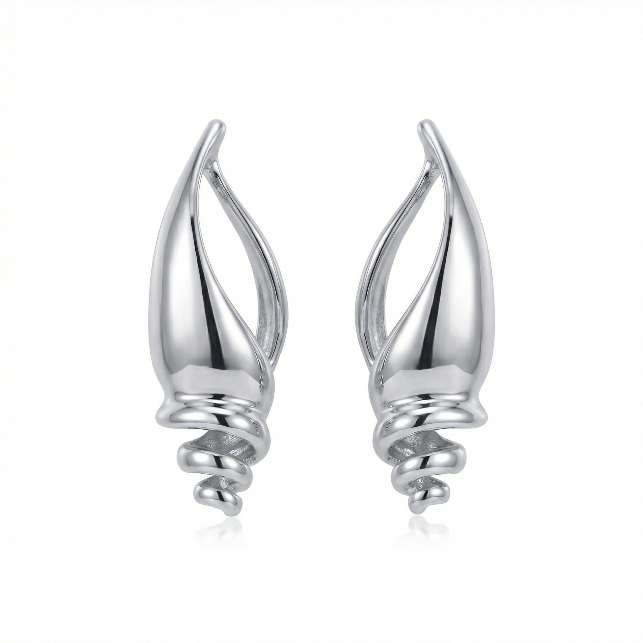 ROISE LADY 14k Vergoldete Klobige Silver Gold Ohrringe Hängend für Damen Muschel Sommer Strand Leichte Hypoallergene Statement Ohrringe