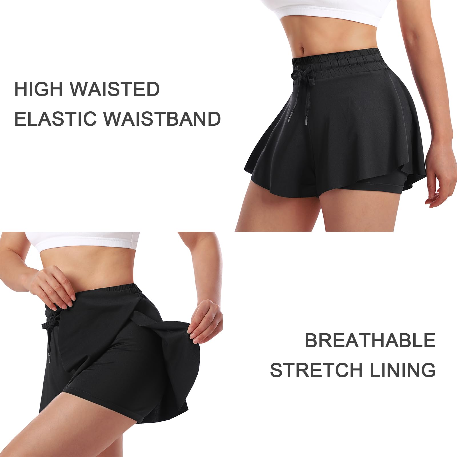 ThreeH Damskie Płynne Spodenki Do Jogi 2 w 1 Elastan Szybkie Dry Sport Fitness Bieganie Szorty Lato
