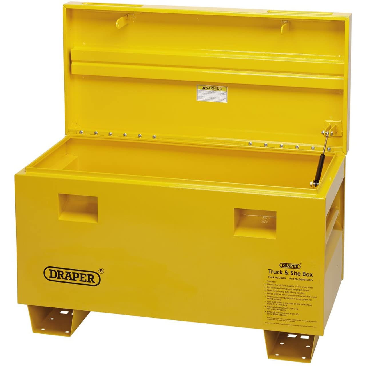 Draper 78785 Boîte de rangement sécurisée pour entrepreneurs, 78785/jaune
