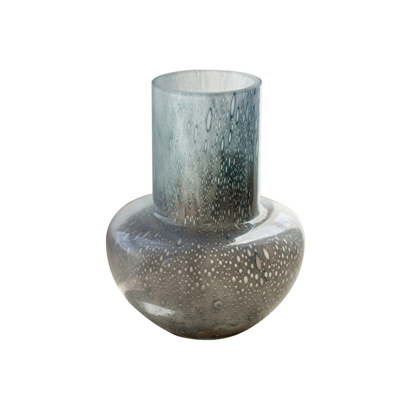 flower vase Modern Speckled Glass Vases 16cm Tall Decorative Flower Vase for Home and Table Centerpieces(Blue)