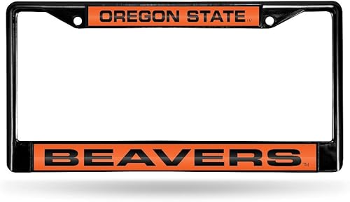 Rico Industries NCAA Black Laser Cut Chrome Frame 12" x 6" Black Laser Cut Chrome Frame - CarTruckSUV Automobile Accessory