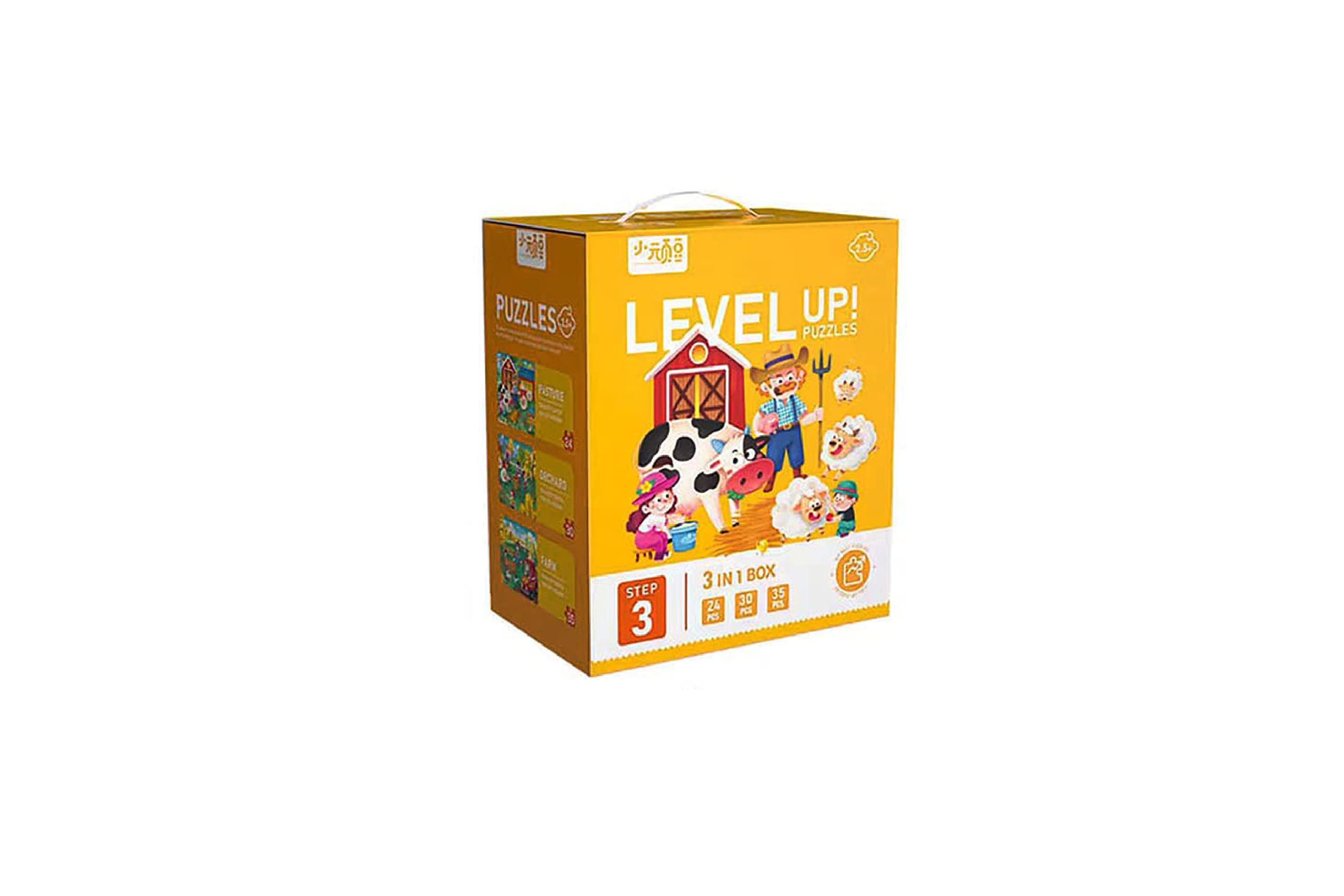 Stage 3 Level up puzzles for kids with 3 themes of farms in premium educational puzzle Toys for girls and boys - 3 in 1