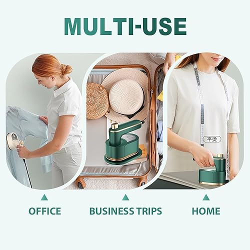 Miniatura 5 de Mini plancha eléctrica portátil de mano, plancha de vapor de viaje para ropa Mini, calentamiento rápido 10S, potente removedor de arrugas, mango