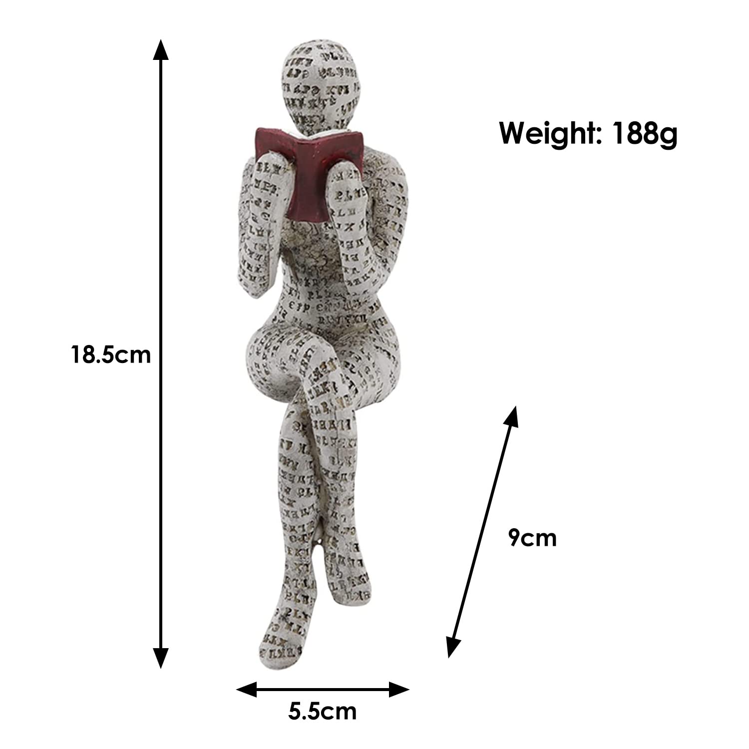 Buachois Reading Woman Figurine,Figure Sculpture Sculpted Hand Painted Figure Simple Figure Ornament Personalized Desktop Decorative Crafts Bookshelf Ornaments for Home (D) - Image 3