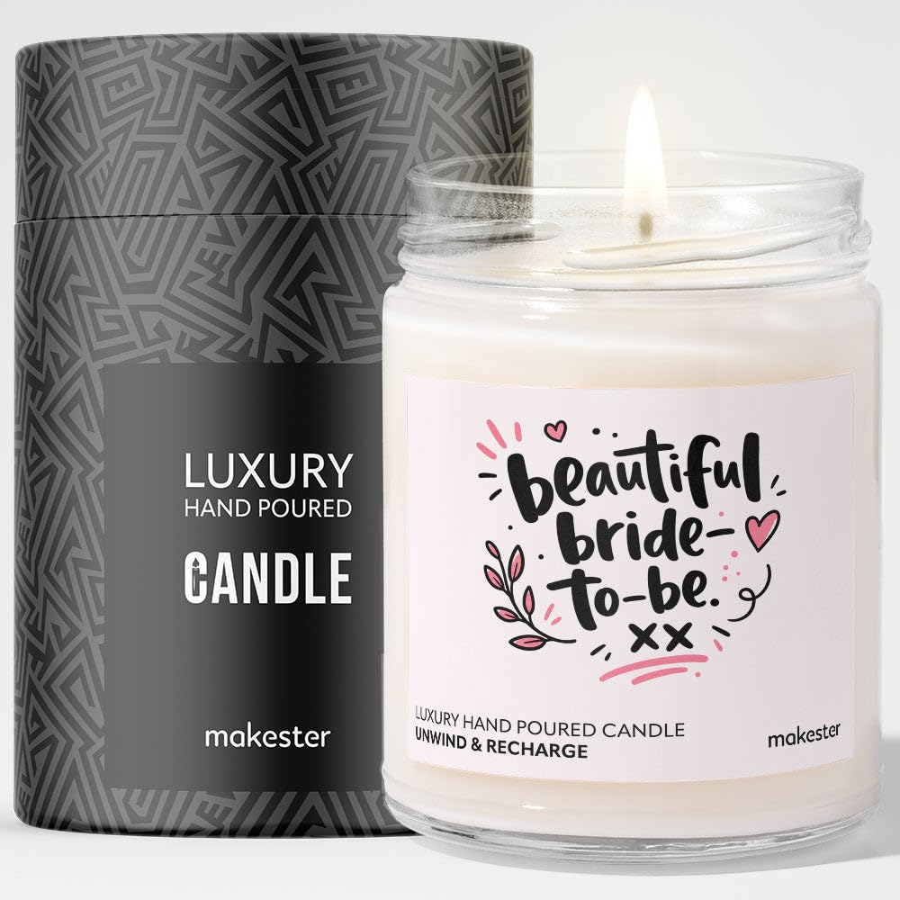Wedding Gift for A Bride - Luxury Soy Wax Candle - Vanilla, Jasmine, Sugared Almond - Makester โ image 1
