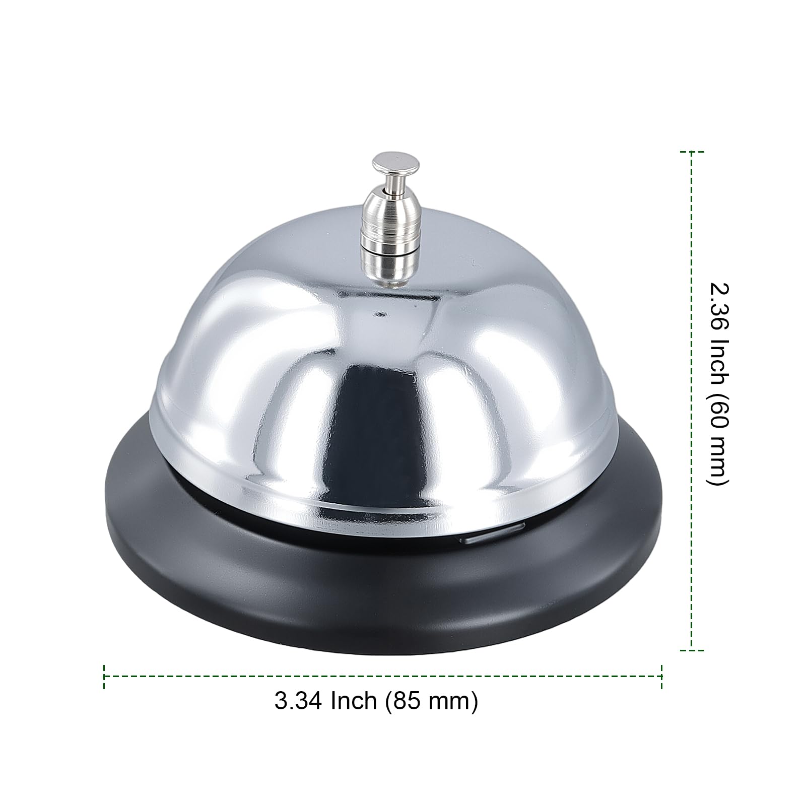 PINGEUI 10 Pack Silver Service Bell, 8.5 x 6 cm Reception Call Bell, Desk Bells Bulk for Reception Desk - Image 2