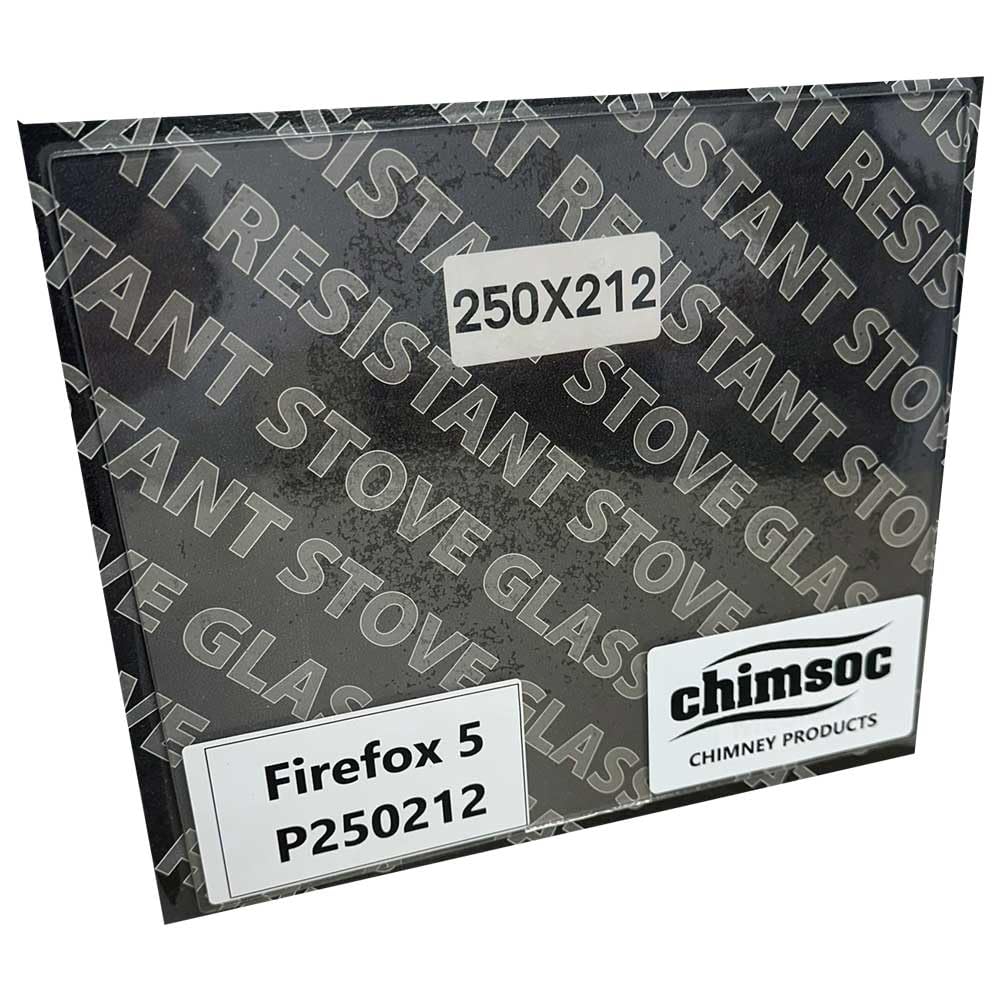 Replacement Stove Glass - Firefox 5 (250mm x 212mm Rectangular)