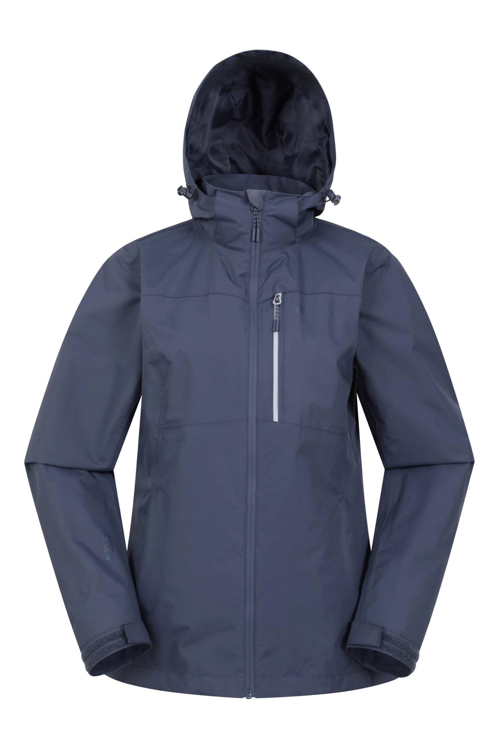 Mountain Warehouse Women's Blue Rainforest Jacket -Waterproof Rain Coat With Pockets & Adjustable Hem, Mesh Lined, Packaway Hoodie - For Autumn, Winter & Outdoors 20 Plus