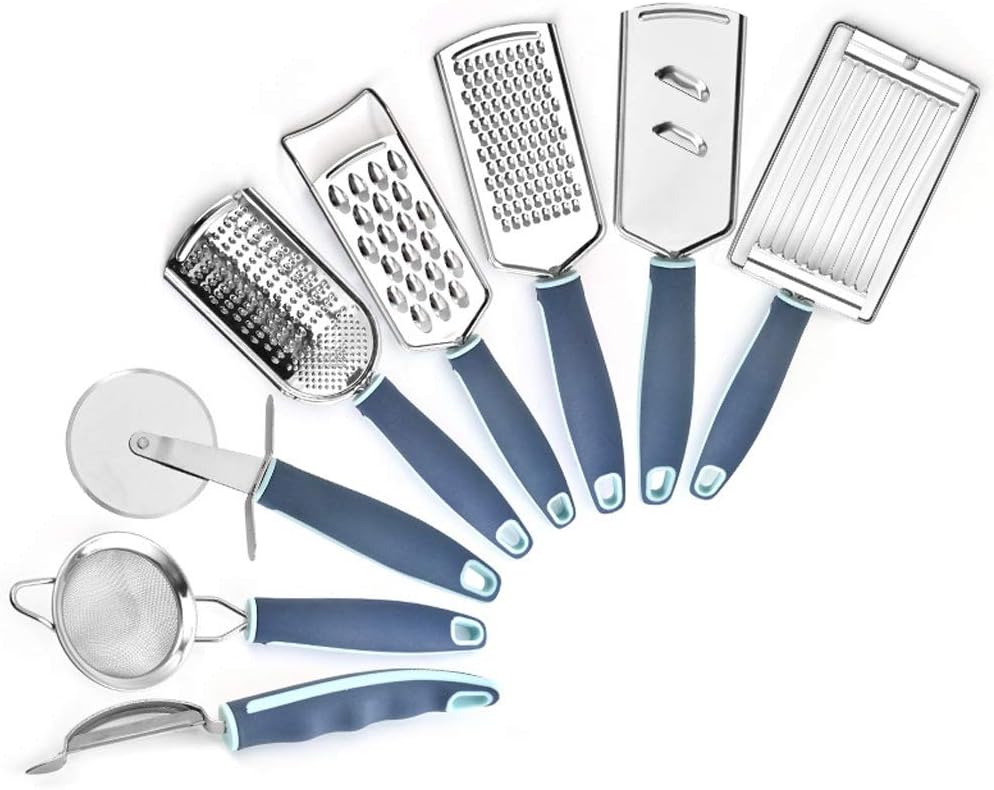 8pcs/Set Stainless Steel Kitchen Tools Cooking Kitchen Utensils Set Spoon Whisk Grater Kitchen Gadgets Set Nonstick Cookware