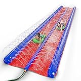 Stargo 2 Person Slide Backyard Water Fun Slip Down and Slide - 25 Feet x 6 Feet Waterslide with Sprinkler and Inflatable Body Boards for Kids - Outdoor Summer Toy